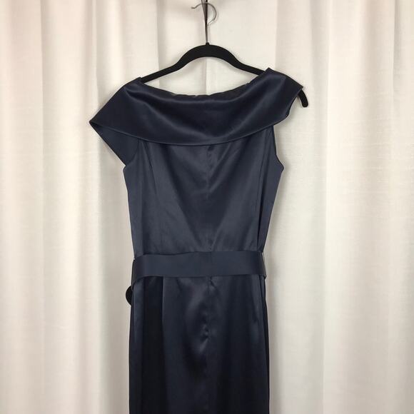 Ellen Tracy Navy Blue Satin Dress Sz.8 NWT - Picture 6 of 8